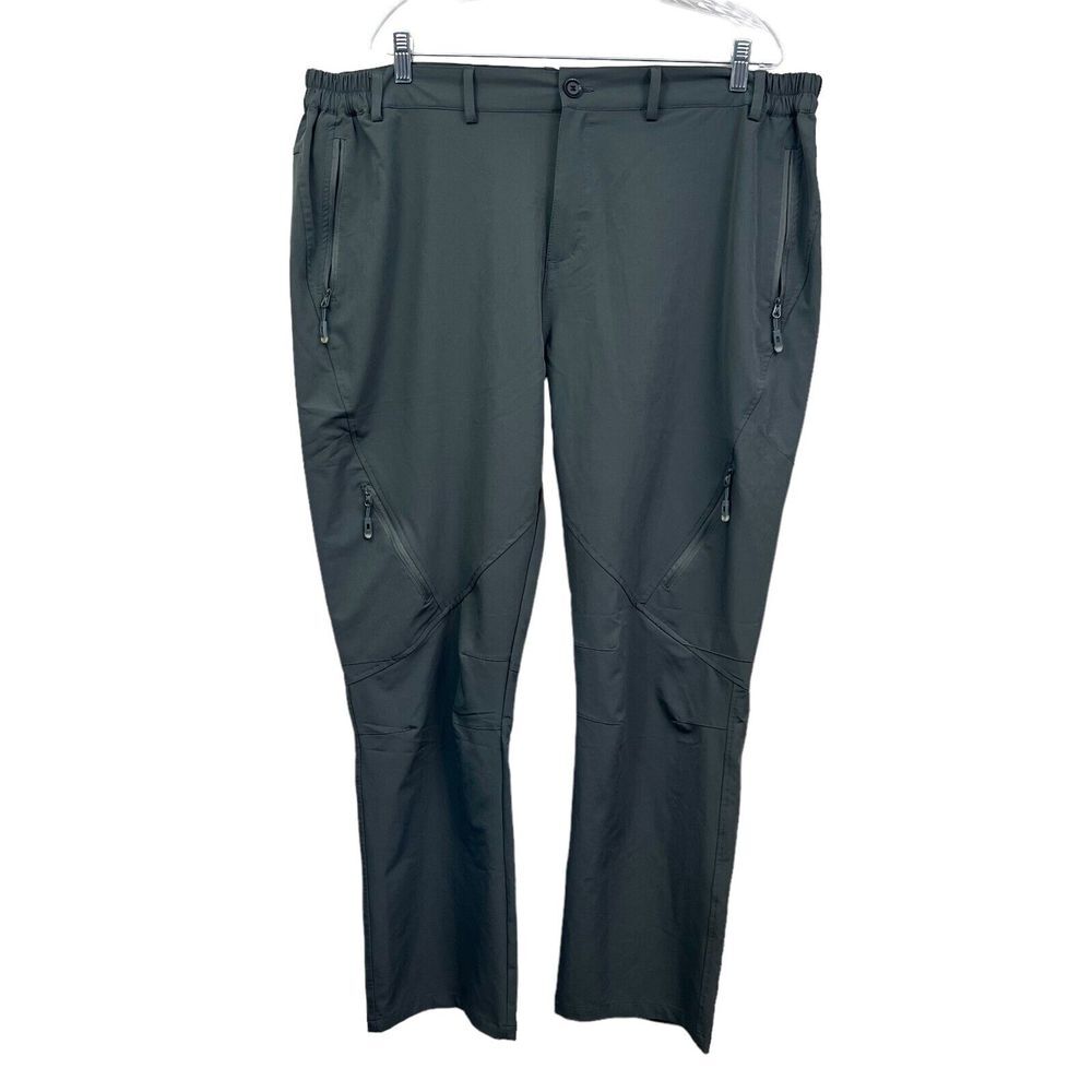 Postropaky Cargo Pants Stretch Hiking Lightweight Zip Pocket Gray Men Sz 42X30*